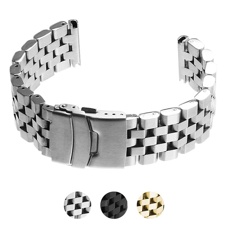 For SEIKO Watch Stainless Steel Metal SILVER Bracelet Strap Band Clasp  12-26mm