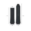 R.hb2.1.nb Up Black (No Clasp) Strap For Hublot Big Bang With Dimensions