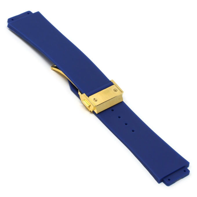 r.hb2 .5.yg Main Blue Yellow Gold Clasp StrapsCo Silicone Rubber Watch Band Strap For Hublot Big Bang