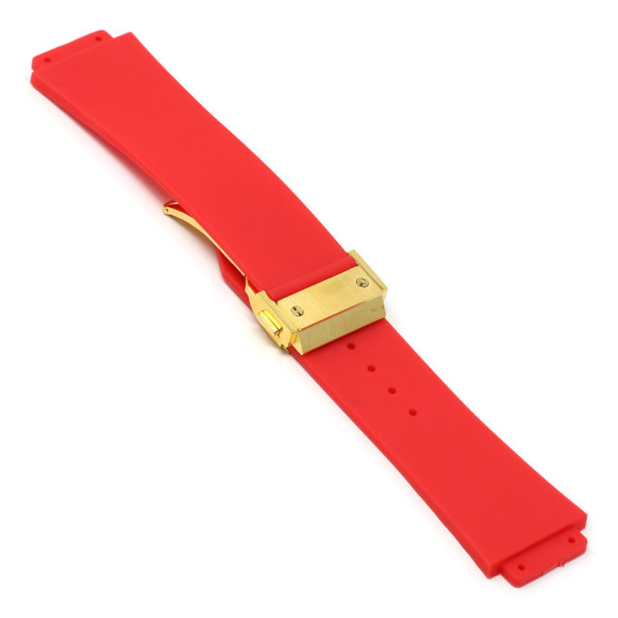 r.hb2 .6.yg Main Red Yellow Gold Clasp StrapsCo Silicone Rubber Watch Band Strap For Hublot Big Bang