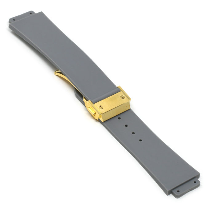 r.hb2 .7.yg Main Grey Yellow Gold Clasp StrapsCo Silicone Rubber Watch Band Strap For Hublot Big Bang