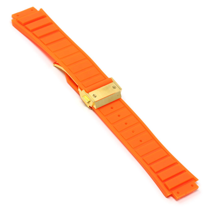 r.hb3 .12.yg Main Orange Yellow Gold Clasp StrapsCo Silicone Rubber Watch Band Strap For Hublot Big Bang