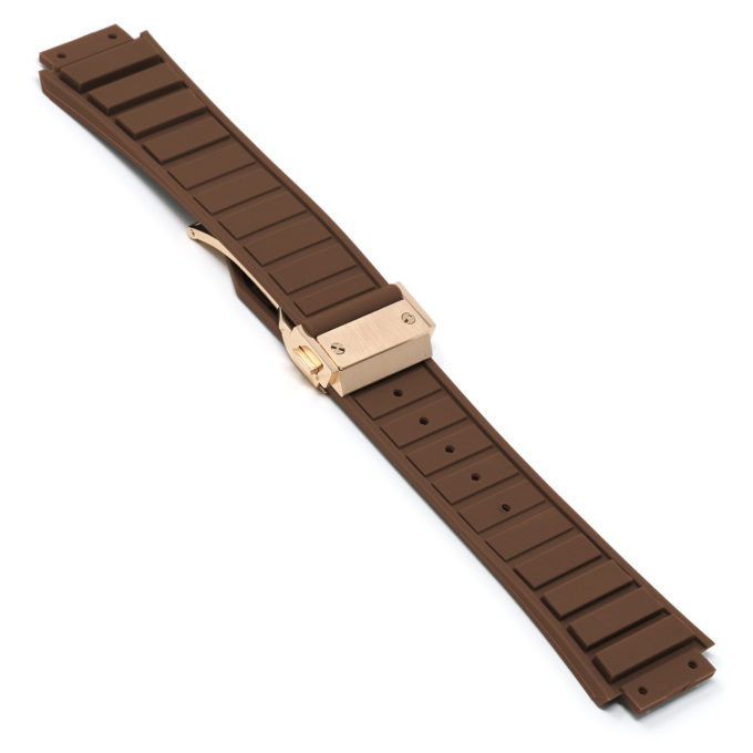 r.hb3 .2.rg Main Brown Rose Gold Clasp StrapsCo Silicone Rubber Watch Band Strap For Hublot Big Bang