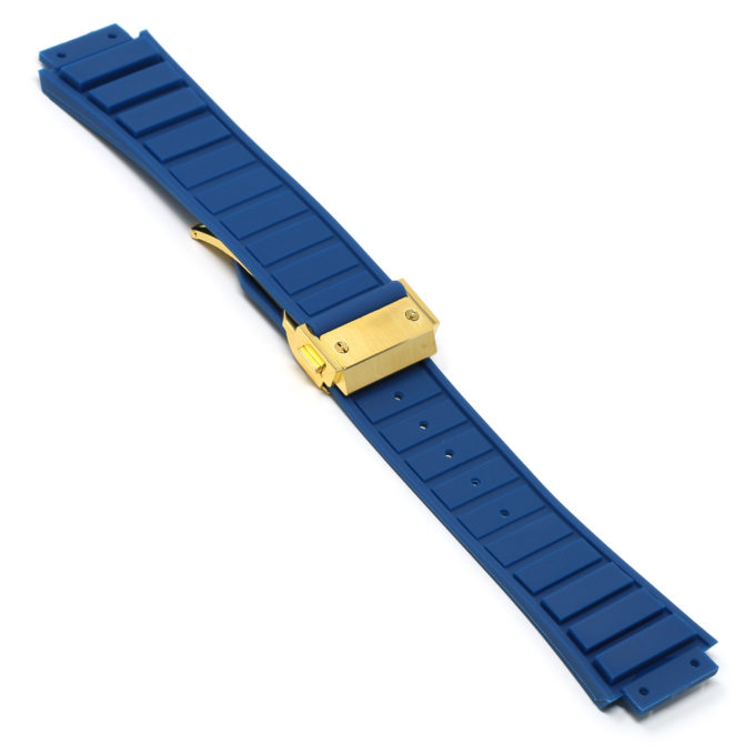 r.hb3 .5.yg Main Blue Yellow Gold Clasp StrapsCo Silicone Rubber Watch Band Strap For Hublot Big Bang
