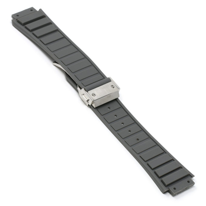 r.hb3 .7.ss Main Grey Brushed Silver Clasp StrapsCo Silicone Rubber Watch Band Strap For Hublot Big Bang