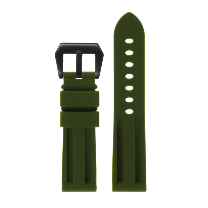 r.pn1 .11.mb Silicone Rubber Strap in Green w Matte Black Buckle 2