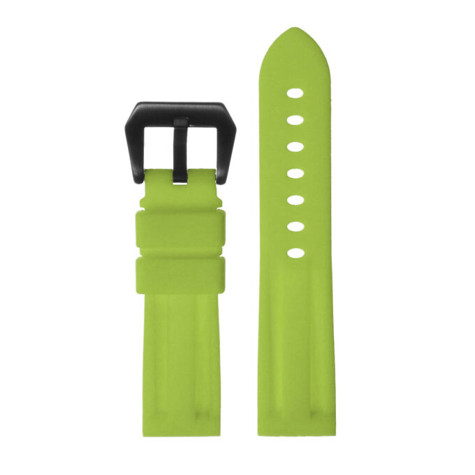 r.pn1 .11a.mb Silicone Rubber Strap in Lime Green w Matte Black Buckle 2