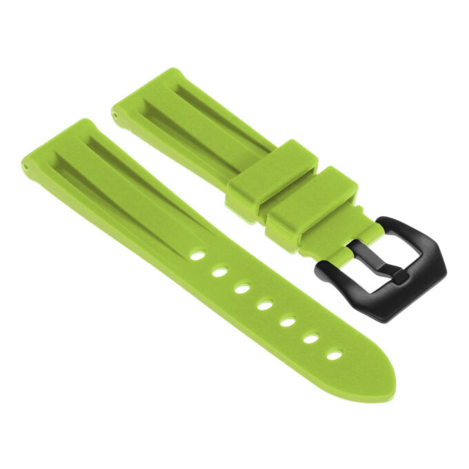 r.pn1 .11a.mb Silicone Rubber Strap in Lime Green w Matte Black Buckle