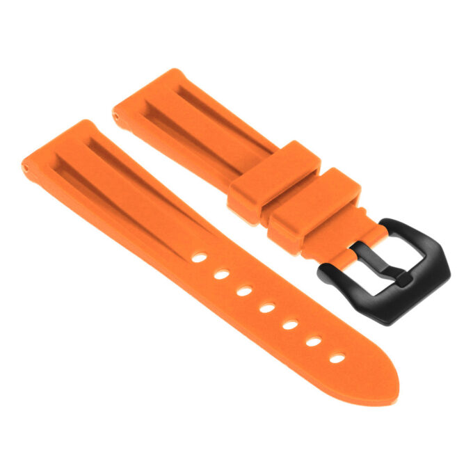 r.pn1 .12a.mb Silicone Rubber Strap in Tangerine w Matte Black Buckle