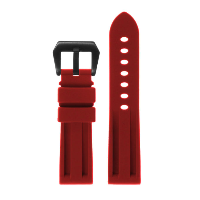 r.pn1 .6.mb Silicone Rubber Strap in Red w Matte Black Buckle 2