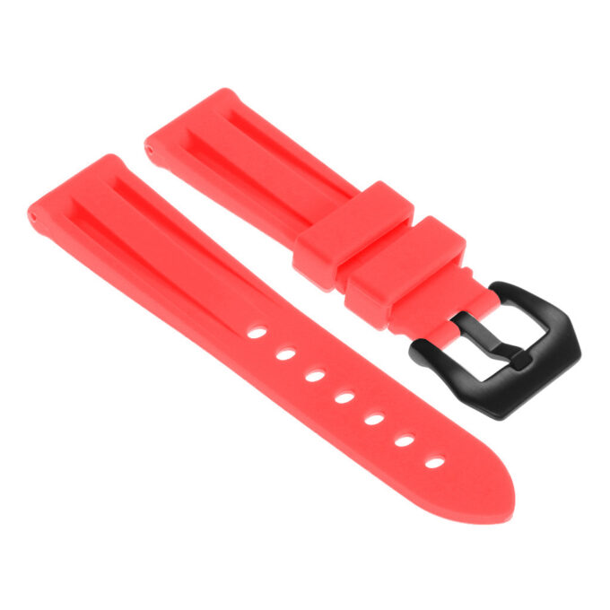 r.pn1 .6a.mb Silicone Rubber Strap in Light Red w Matte Black Buckle