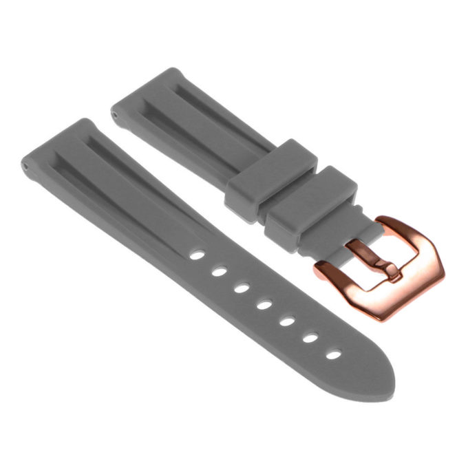 r.pn1 .7a.rg Silicone Rubber Strap in Slate w Rose Gold Buckle