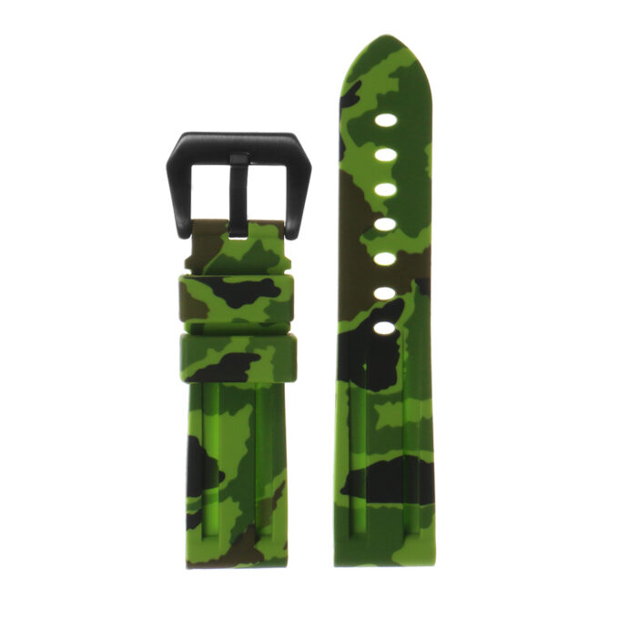 r.pn2 .11.mb Silicone Rubber Camo Strap in Green w Matte Black Buckle 2