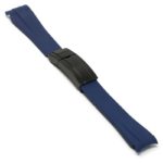 R.rx1.5.mb Main Blue (Black Clasp) StrapsCo Silicone Rubber Replacement Watch Band Strap For Rolex With Curved Ends