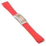 R.rx1.6.ss.rg Main Red (Silver & Rose Gold Clasp) StrapsCo Silicone Rubber Replacement Watch Band Strap For Rolex With Curved Ends