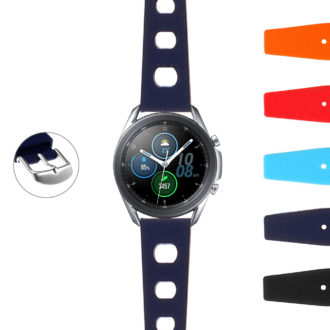 S.gx3.pu13 StrapsCo Vintage Style Rubber Rally Strap For Samsung Galaxy Watch 3 45mm 41mm 22mm 20mm