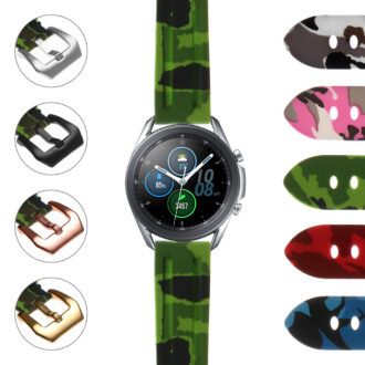 S.gx3.r.pn2 StrapsCo Heavy Duty Camo Rubber Strap For Samsung Galaxy Watch 3 45mm 41mm 22mm 20mm