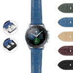 S.gx3.sw.l3 DASSARI Croc Embossed Italian Leather Strap For Samsung Galaxy Watch 3 45mm 41mm 22mm 20mm
