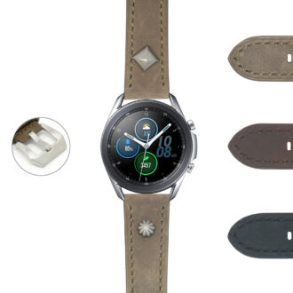 S.gx3.x6 StrapsCo Vintage Military Rivet Strap For Samsung Galaxy Watch 3 45mm 41mm 22mm 20mm
