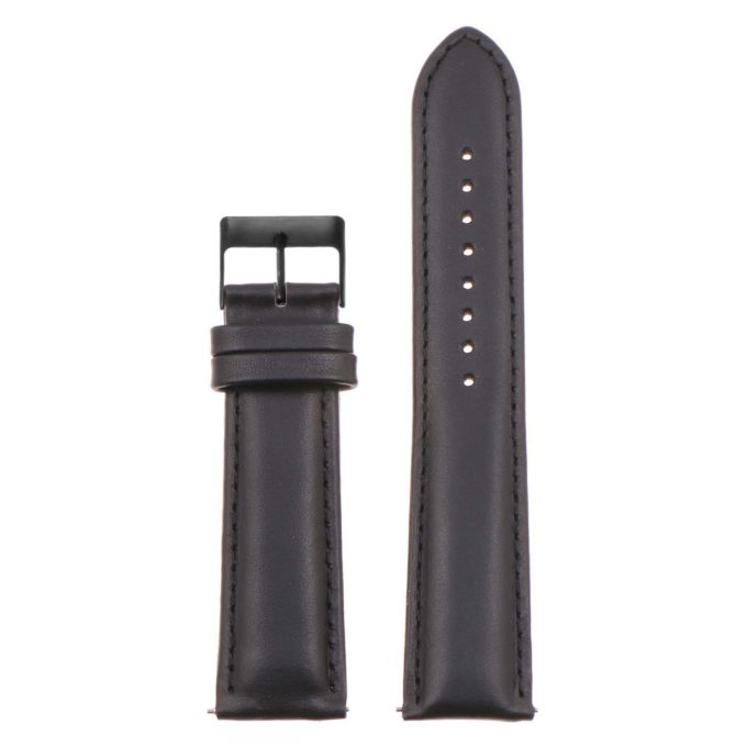 st18.1.1.mb Up Black Matte Black Buckle Padded Smooth Leather Watch Band Strap