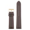 st18.2.2.yg Up Brown Yellow Gold Buckle Padded Smooth Leather Watch Band Strap
