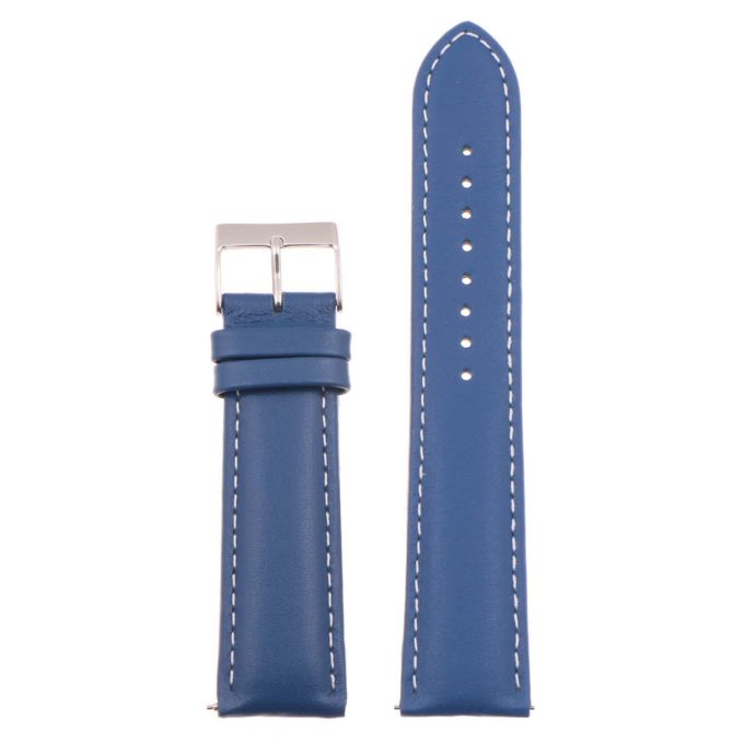 st18.5.22 Up Blue White Padded Smooth Leather Watch Band Strap