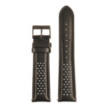 st22.1.1.mb up Black Perforated Rally Strap with Matte Black Buckle