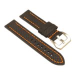 st25.1.12 Angle Black Orange Heavy Duty Carbon Fiber Watch Strap