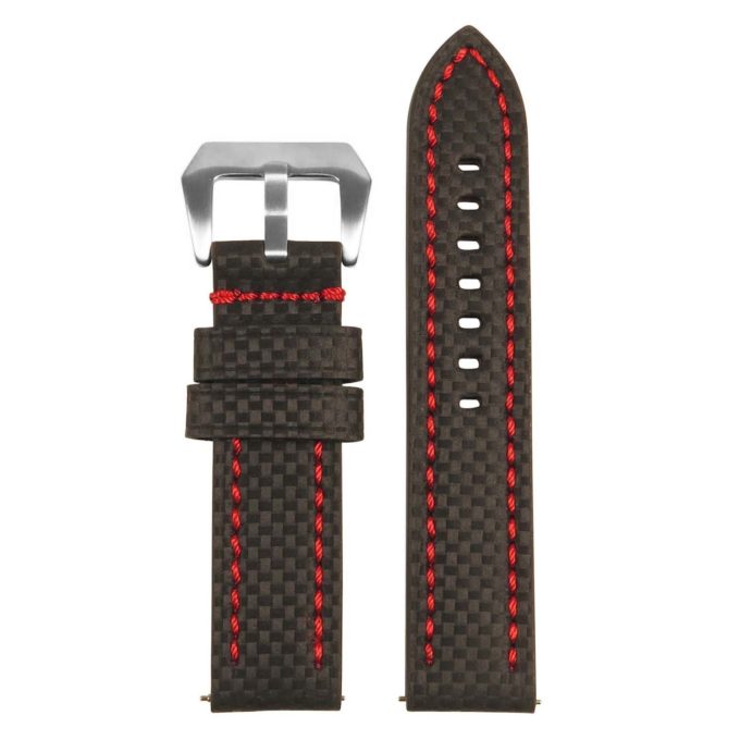 st25.1.6 up Black Red Heavy Duty Carbon Fiber Watch Strap