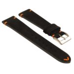 st28.1.12 Angled Suede Watch Strap in Black Orange