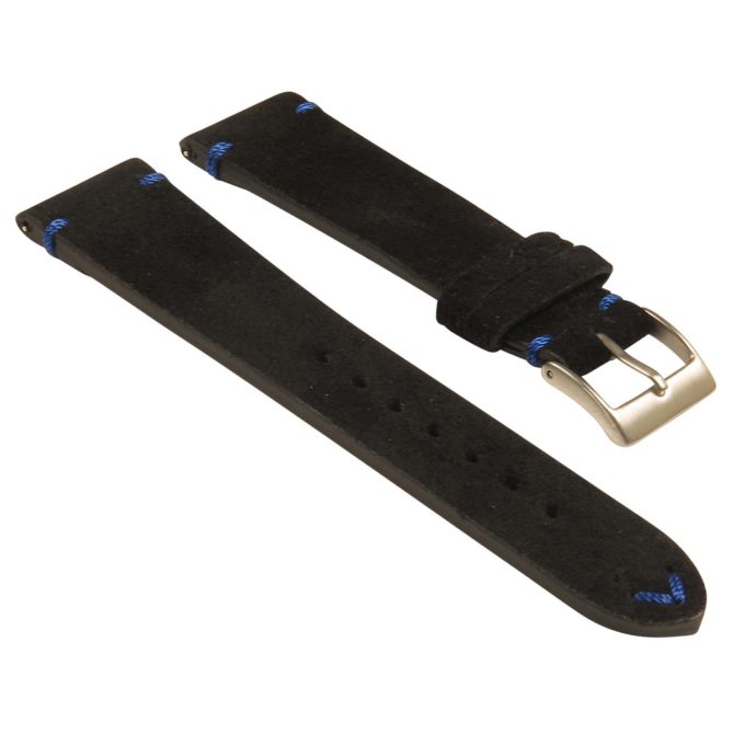 st28.1.5 Angled Suede Watch Strap in Black Blue