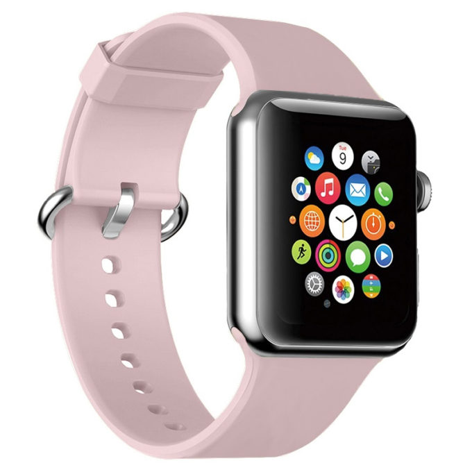 A.r1.13 Main Light Pink StrapsCo Premium Rubber Strap For Apple Watch Series 123456