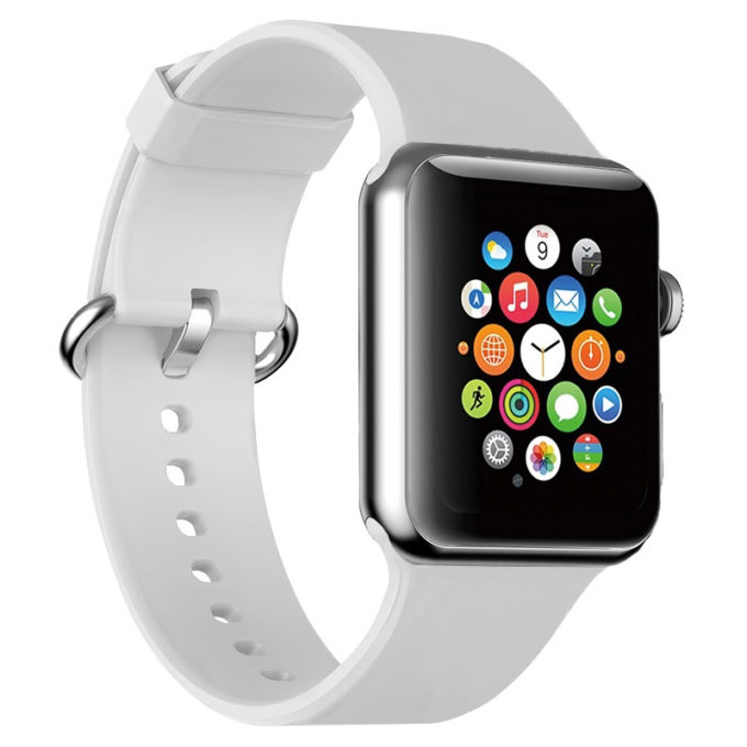 A.r1.22 Main White StrapsCo Premium Rubber Strap For Apple Watch Series 123456