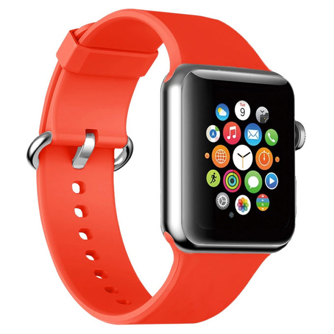 A.r1.6 Main Red StrapsCo Premium Rubber Strap For Apple Watch Series 123456