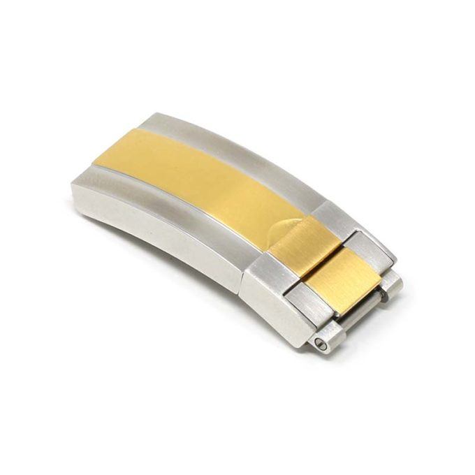 Cl.rx1.ss.yg Main Silver & Yellow Gold StrapsCo Replacement Stainless Steel Deployant Clasp For Rolex 16mm 18mm