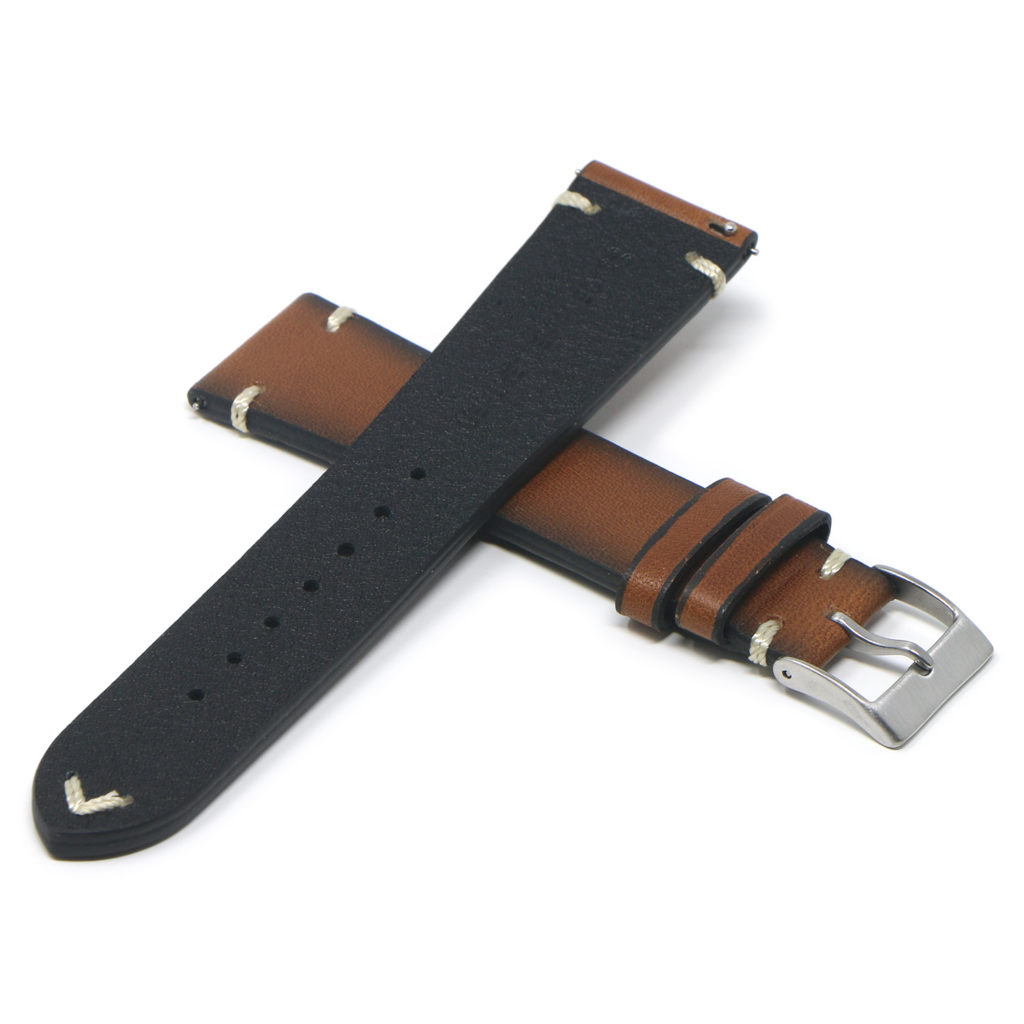 DASSARI Regal II Vintage Leather Quick Release Strap w/ Hand Sewn ...