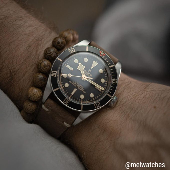 Tudor distressed leather clearance strap