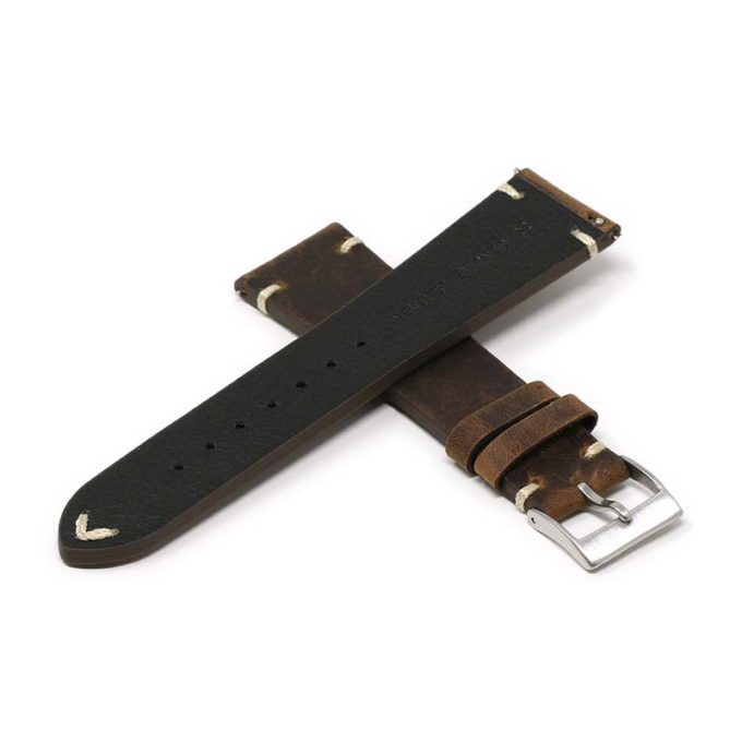 ds17.2 Cross Dark Brown DASSARI Distressed Leather Watch Band Strap 18mm 19mm 20mm 21mm 22mm