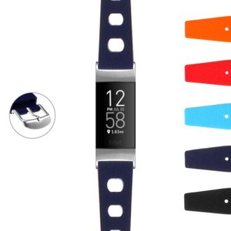 fbx.pu13 StrapsCo Vintage Style Rubber Rally Strap for Fitbit Charge 3 Charge 4