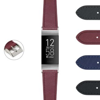 fbx.st31 DASSARI Womens Saffiano Leather Strap Short Standard Long for Fitbit Charge 4 Charge 3