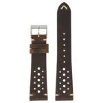 ra10.2 Main Dark Brown DASSARI Distressed Perforated Leather Watch Band Strap 18mm 19mm 20mm 21mm 22mm