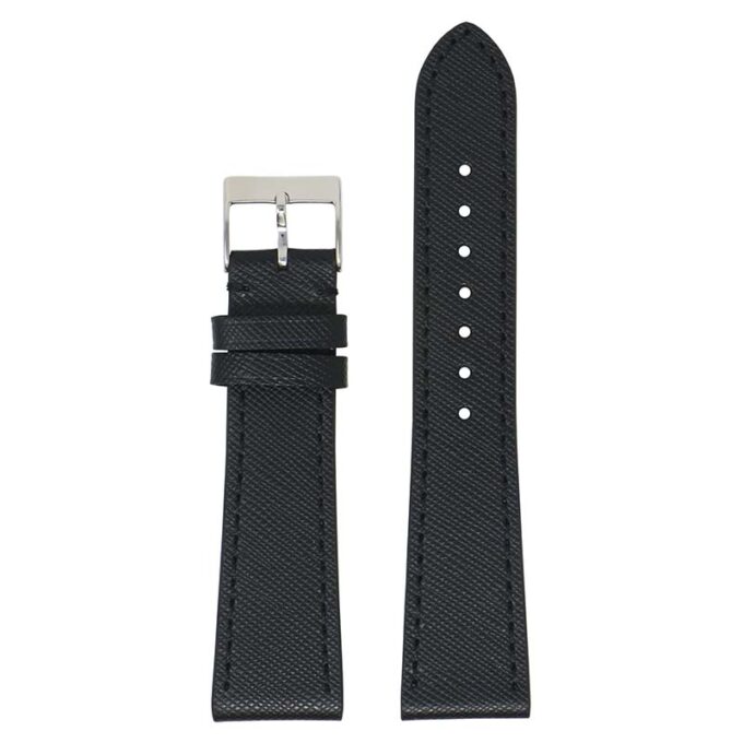 St31.1 Main Black DASSARI Saffiano Leather Watch Band Strap 8mm 10mm 12mm 14mm 16mm 18mm 19mm 20mm 21mm 22mm 23mm 24mm