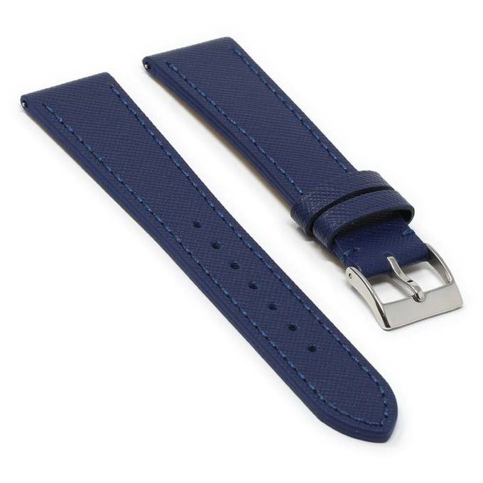st31.5 Angle Blue DASSARI Saffiano Leather Watch Band Strap 8mm 10mm 12mm 14mm 16mm 18mm 19mm 20mm 21mm 22mm 23mm 24mm