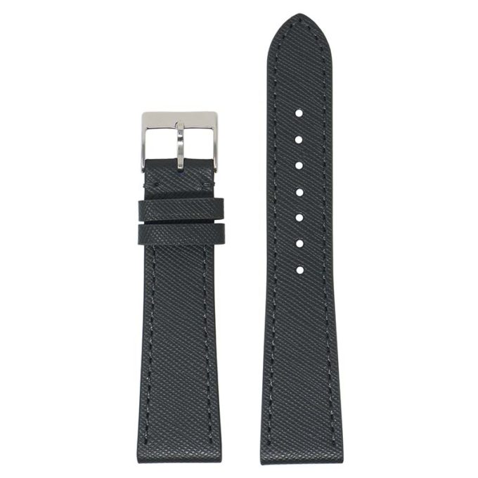 st31.7 Main Graphite DASSARI Saffiano Leather Watch Band Strap 8mm 10mm 12mm 14mm 16mm 18mm 19mm 20mm 21mm 22mm 23mm 24mm