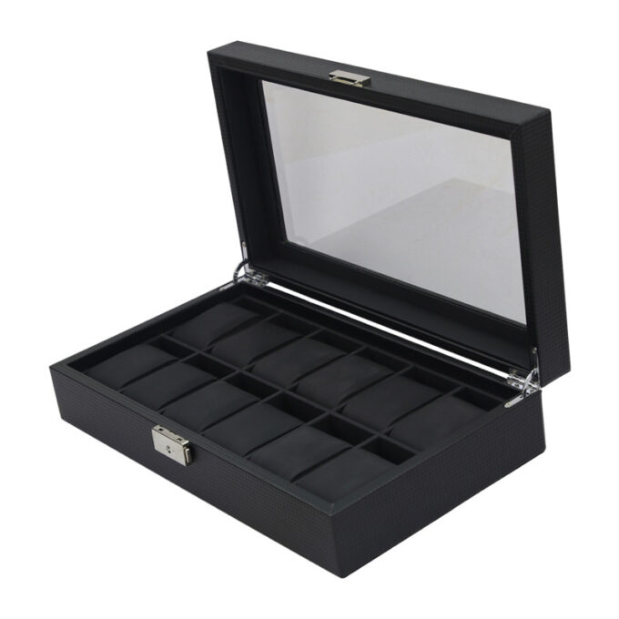 Carbon Fiber Watch Box for 12 Watches