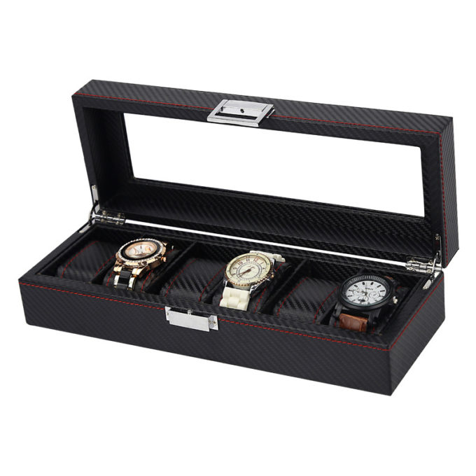 Carbon Fiber Watch Box For 6 Watches 2