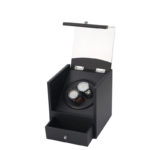 Carbon Fiber Watch Winder With Drawer For 2 Watches