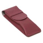 DASSARI Saffiano Leather Watch Pouch In Burgundy