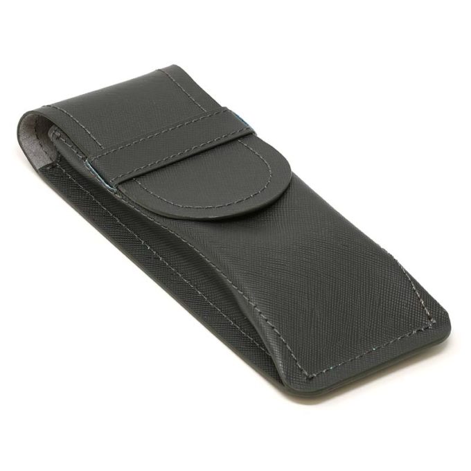 DASSARI Saffiano Leather Watch Pouch In Graphite