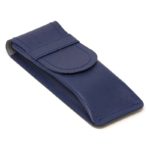 DASSARI Saffiano Leather Watch Pouch In Slate Blue